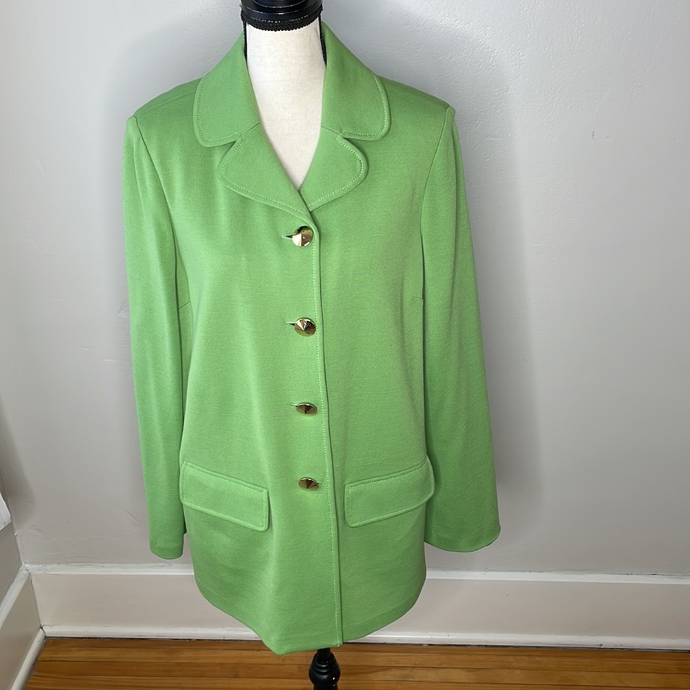 St. John Gold button knit blazer coat